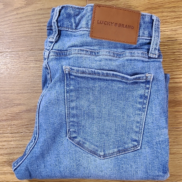 LUCKY BRAND 28x27 LIZZIE LOW RISE SKINNY GIRLS WOMEN PREOWNED STRECH BLUE JEANS - Picture 7 of 8